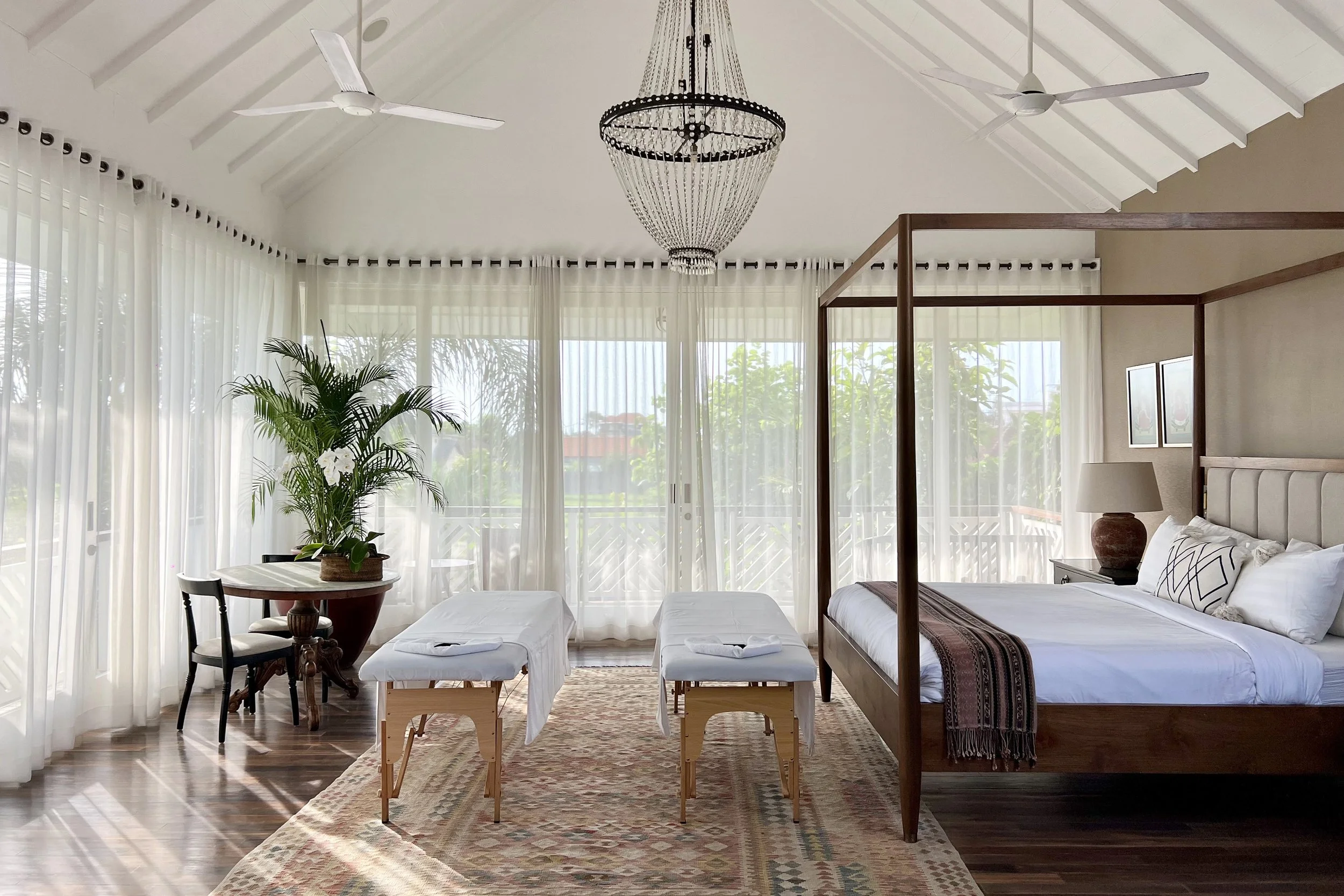 Massage tables prepared in Kasianda’s Joglo Suite